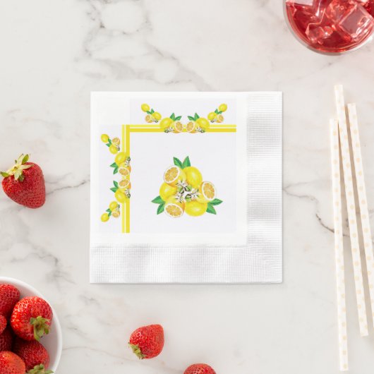 Fünfzig geprägte PapierNapkins mit Lemon-Design Serviette (Beispiel)
