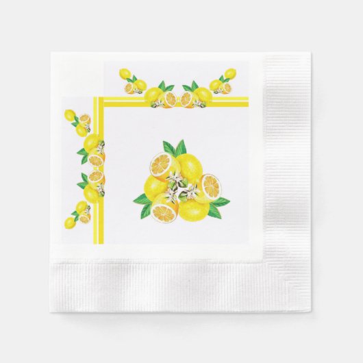 Fünfzig geprägte PapierNapkins mit Lemon-Design Serviette (Vorderseite)