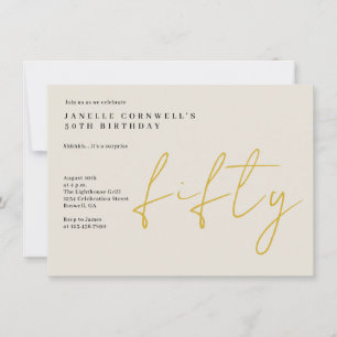 fünfzig Goldene 50. Geburtstagsparty Einladung