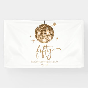 Fünfzig Goldene Disco-Kugel 50. Geburtstagsfeier Banner