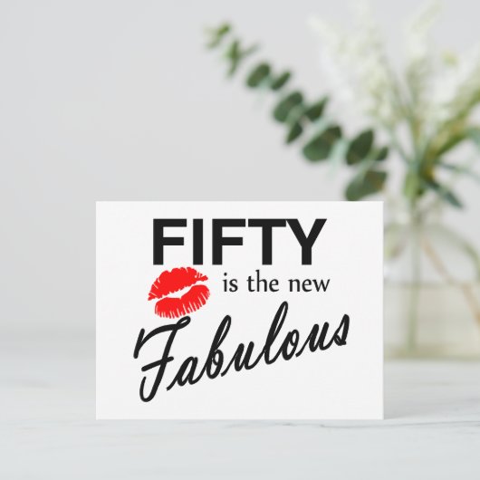 Fünfzig ist das neue fabelhafte postkarte (Stehend Vorderseite)