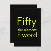 Fünfzig ist mein ultimatives Wort lustig 50. Gebur Dankeskarte (Vorne/Hinten)