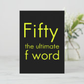 Fünfzig ist mein ultimatives Wort lustig 50. Gebur Dankeskarte (Stehend Vorderseite)