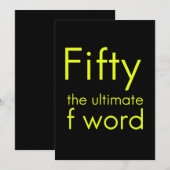 Fünfzig ist mein ultimatives Wort lustig 50. Gebur Dankeskarte (Vorne/Hinten)