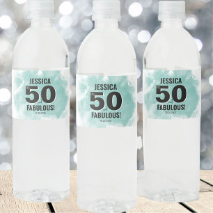 Fünfzig Jahre alt 50. Geburtstag Wasserflaschenetikett