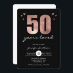 Fünfzig Jahre Liebe Geburtstagsparty Einladung<br><div class="desc">Eleganter Rosa Imitate Glitzer und Folie 50 Jahre liebte Geburtstagseinladungen. Text kann angepasst werden,  sowie Schriftart und Hintergrundfarbe. Erwachsene Einladungen zur 50. Geburtstagsparty.</div>