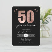 Fünfzig Jahre Liebes Geburtstagsparty Einladung (Stehend Vorderseite)