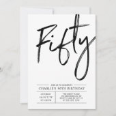 fünfzig | Moderne 50. Geburtstagsparty Einladung (Vorderseite)