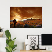 Fünfzig Mountain Sunset - Glacier Nationalpark Poster (Heimbüro)