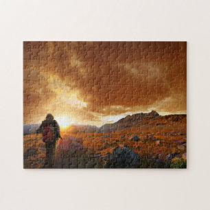 Fünfzig Mountain Sunset - Glacier Nationalpark Puzzle