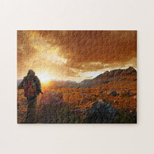 Fünfzig Mountain Sunset - Glacier Nationalpark Puzzle