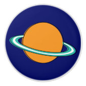 Fünfzig - orangefarbener Planet Keramikknauf (Vorderseite)
