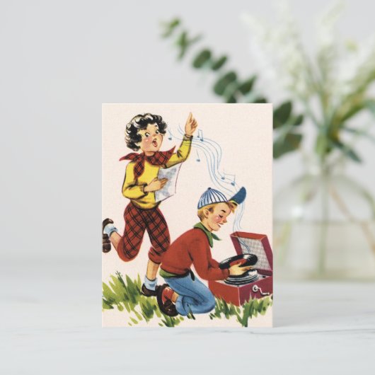 fünfzig Platten Postkarte (Stehend Vorderseite)