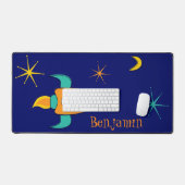 Fünfzig - Raketenschiff und UFO-Tischset Schreibtischunterlage (Tastatur & Maus)