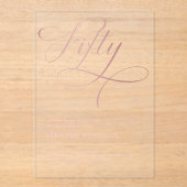 Fünfzig Rose Gold Script Black 50. Geburtstag Acryleinladungen (Vorderseite)