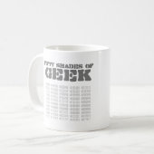 Fünfzig Shades von Geek Kaffeetasse (Vorderseite Links)