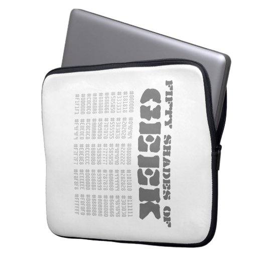 Fünfzig Shades von Geek Laptopschutzhülle (Vorderseite Links)