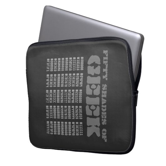 Fünfzig Shades von Geek Laptopschutzhülle (Vorderseite Links)