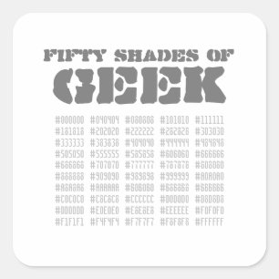 Fünfzig Shades von Geek Quadratischer Aufkleber