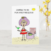 FÜNFZIG, SPASS UND FABULOUS HOT MAMA GEBURTSTAG KARTE (Gelbe Blume)