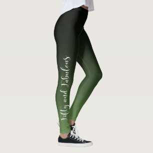 Fünfzig u. fabelhaftes auf Moosgrün u. Schwarzem Leggings
