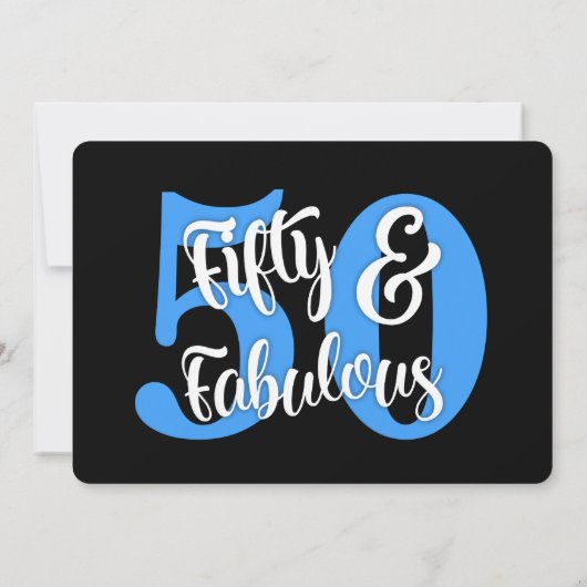 Fünfzig u. fabelhaftes blaues einladung (Rückseite)