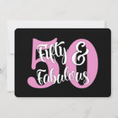 Fünfzig u. fabelhaftes rosa einladung (Rückseite)