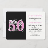 Fünfzig u. fabelhaftes rosa einladung (Vorderseite)