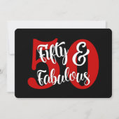 Fünfzig u. fabelhaftes rotes einladung (Rückseite)