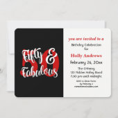 Fünfzig u. fabelhaftes rotes einladung (Vorderseite)