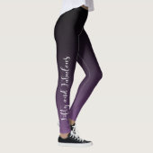 Fünfzig u. fabelhaftes Weiß auf lila u. schwarzem Leggings (Rechts)