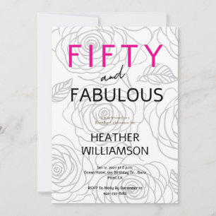 Fünfzig und Fabelhaft Floral 50. Geburtstag Einladung