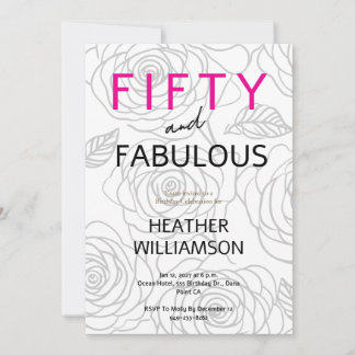 Fünfzig und Fabelhaft Floral 50. Geburtstag Einladung