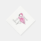 Fünfzig und fabelhaft rosa Flamingo Custom Serviette (Ecke)