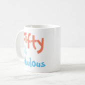 Fünfzig und fabelhafte Geburtstags-Tasse Kaffeetasse (Vorderseite Links)