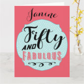 Fünfzig und fabelhafte große Geburtstagskarte Karte (Gelbe Blume)