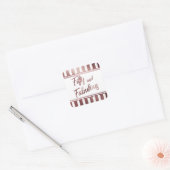 Fünfzig und fabelhafte Imitat Rose Gold-Script auf Quadratischer Aufkleber (Umschlag)