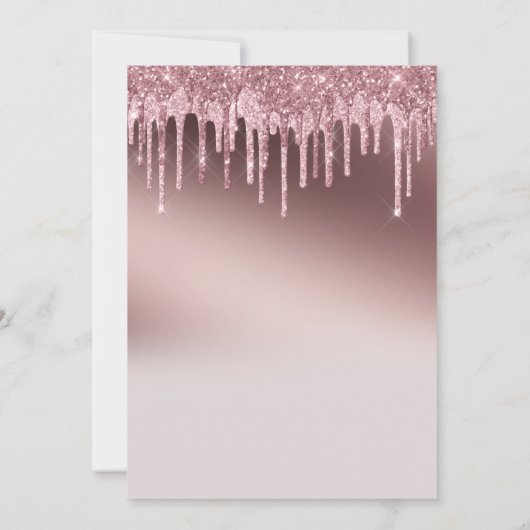 Fünfzig und fabelhafte Überraschung Rosa Glitzer G Einladung (Rückseite)