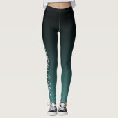 Fünfzig und fabelhaftes Weiß auf aquamarinem u. Leggings (Vorderseite)