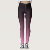 Fünfzig und fabelhaftes Weiß auf rosa u. schwarzem Leggings (Vorderseite)