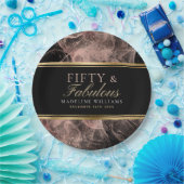 Fünfzig und Fabelname Black Gold Dusty Rose Black Pappteller (Party)