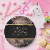Fünfzig und Fabelname Black Gold Dusty Rose Black Pappteller (Party)