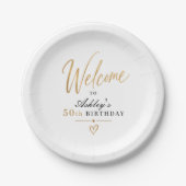 Fünfzig und Fantastisch 50. Geburtstag Pappteller (Vorderseite)