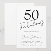 Fünfzig und Fantastisch 50. Geburtstagsfeier Einladung (Vorne/Hinten)