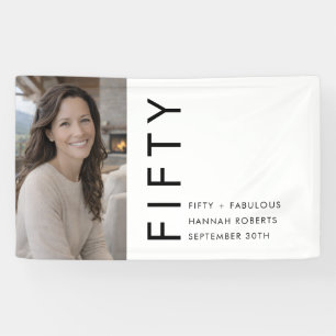 Fünfzig und Fantastisch Fett Foto 50. Geburtstagsf Banner