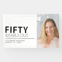 Fünfzig und Fantastisch Fette Foto 50. Geburtstags Banner