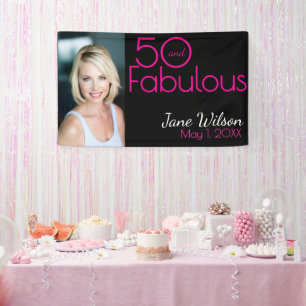 Fünfzig und Fantastisch Fette Foto 50. Geburtstags Banner