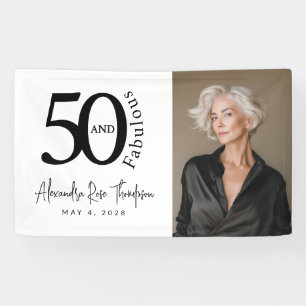 Fünfzig und Fantastisch Fette Foto 50. Geburtstags Banner