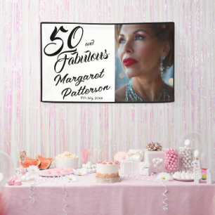 Fünfzig und Fantastisch Fette Foto 50. Geburtstags Banner