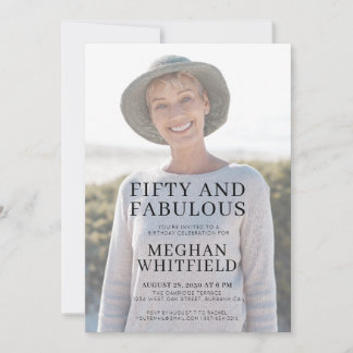 Fünfzig und Fantastisch Foto 50. Geburtstagsfeier Einladung